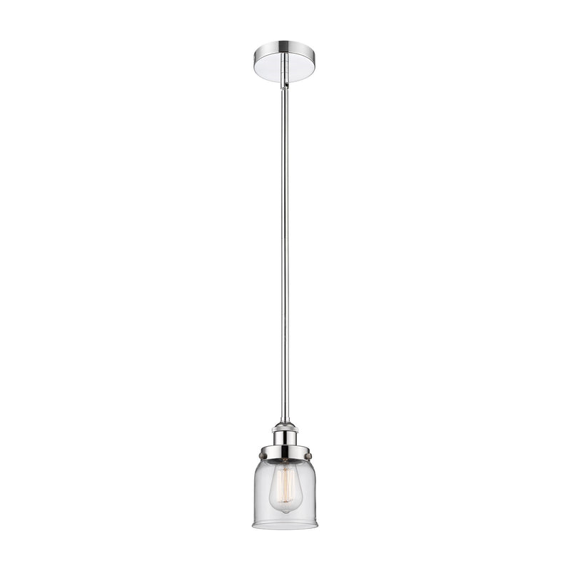 Innovations Bell 5in 1-Light Mini Pendant | Industrial Polished Chrome Steel and Clear Glass | Kitchen Island & Dining Room | Model 616-1SH-PC-G52-LED