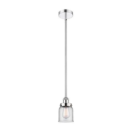 Innovations Bell 5in 1-Light Mini Pendant | Industrial Polished Chrome Steel and Clear Glass | Kitchen Island & Dining Room | Model 616-1SH-PC-G52-LED