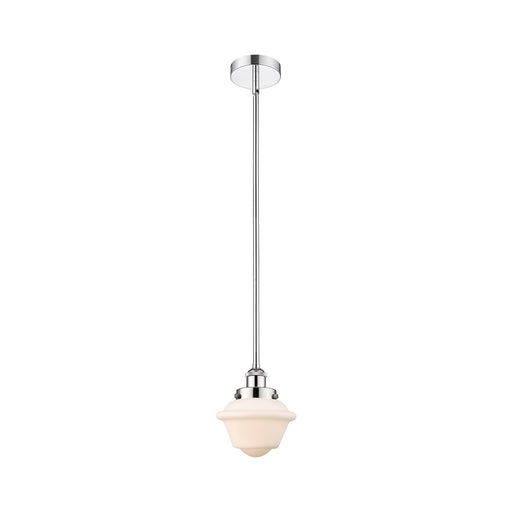 Innovations Oxford 7.25in 1-Light Mini Pendant | Traditional Polished Chrome and Matte White Frosted Glass | Kitchen Island & | Model 616-1SH-PC-G531
