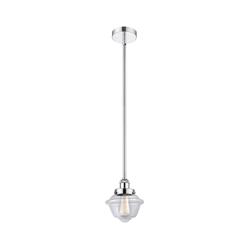 Innovations Oxford 7in 1-Light Mini Pendant | Traditional Polished Chrome Steel and Clear Glass | Kitchen Island & Dining Room | Model 616-1SH-PC-G532