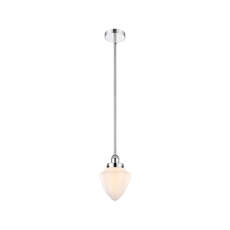 Innovations Bullet 7in 1-Light Mini Pendant | Traditional Art Deco Polished Chrome and Matte White Frosted Glass | Kitchen | Model 616-1SH-PC-G661-7