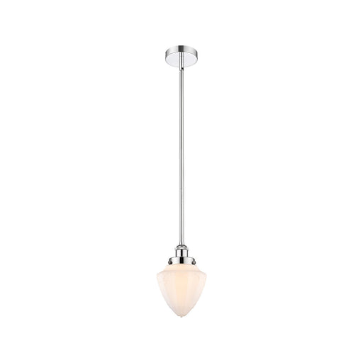 Innovations Bullet 7in 1-Light Mini Pendant | Traditional Art Deco Polished Chrome and Matte White Frosted Glass | Kitchen | Model 616-1SH-PC-G661-7