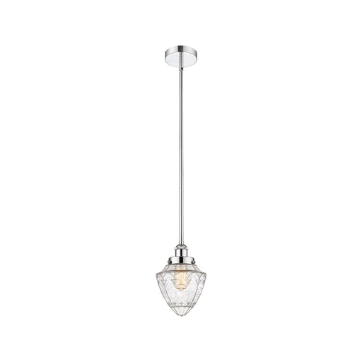 Innovations Bullet 7in 1-Light Mini Pendant | Traditional Art Deco Polished Chrome and Seedy Glass | Kitchen Island & | Model 616-1SH-PC-G664-7-LED