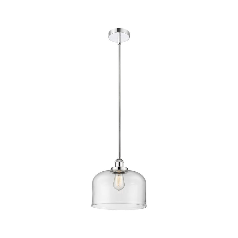 Innovations Bell 12in 1-Light Mini Pendant | Industrial Polished Chrome and Clear Glass | Kitchen Island & Dining Room | 11.5 | Model 616-1SH-PC-G72-L-LED