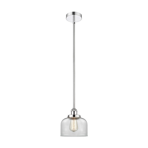 Innovations Bell 8in 1-Light Mini Pendant | Industrial Polished Chrome and Clear Glass | Kitchen Island & Dining Room | 7.75 x | Model 616-1SH-PC-G72-LED