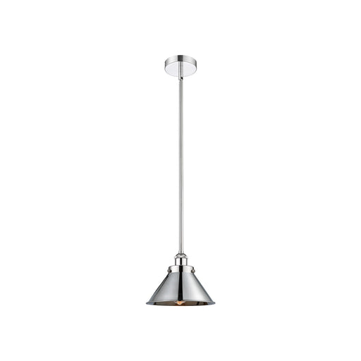Innovations Briarcliff 10in 1-Light Mini Pendant | Traditional Industrial Polished Chrome Steel and Cast Brass with Polished | Model 616-1SH-PC-M10-PC-LED