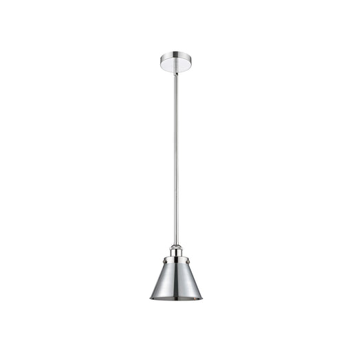 Innovations Appalachian 8in 1-Light Mini Pendant | Traditional Industrial Polished Chrome Steel and Metal Cone Shade | Kitchen | Model 616-1SH-PC-M13-PC