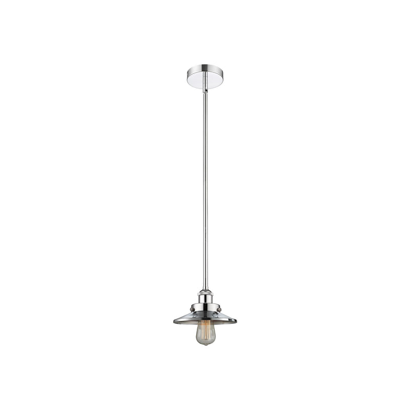 Innovations Edison 8in 1-Light Mini Pendant | Industrial Polished Chrome Steel and Polished Chrome Metal Shade | Kitchen Island | Model 616-1SH-PC-M7-LED