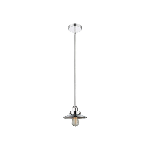 Innovations Edison 8in 1-Light Mini Pendant | Industrial Polished Chrome Steel and Polished Chrome Metal Shade | Kitchen Island | Model 616-1SH-PC-M7-LED