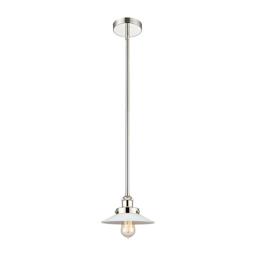 Innovations Halophane 9in 1-Light Mini Pendant | Industrial Polished Nickel and Matte White Frosted Glass | Kitchen Island & | Model 616-1SH-PN-G1-LED