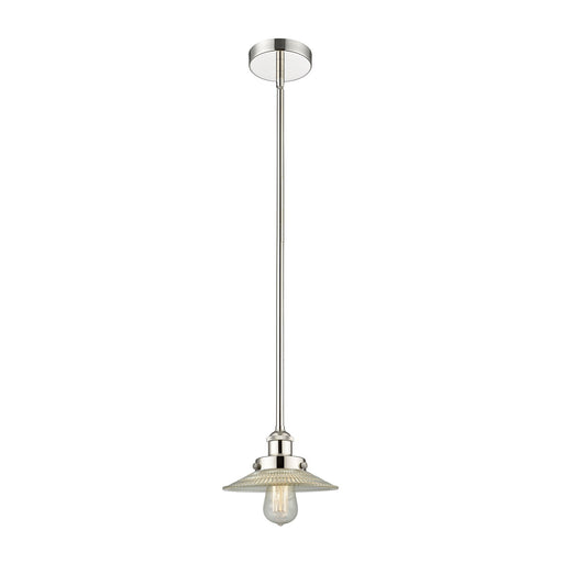 Innovations Halophane 9in 1-Light Mini Pendant | Industrial Polished Nickel Steel and Clear Glass | Kitchen Island & Dining Room | Model 616-1SH-PN-G2-LED