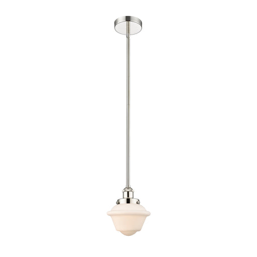 Innovations Oxford 7.25in 1-Light Mini Pendant | Traditional Polished Nickel and Matte White Frosted Glass | Kitchen Island & | Model 616-1SH-PN-G531-LED
