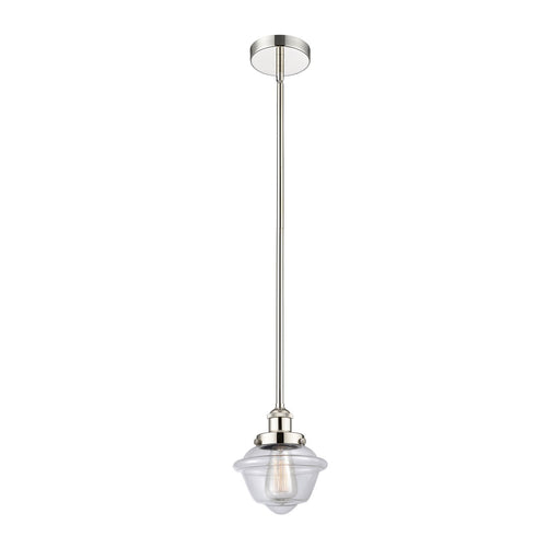 Innovations Oxford 7.25in 1-Light Mini Pendant | Traditional Polished Nickel Steel and Clear Glass | Kitchen Island & Dining | Model 616-1SH-PN-G532-LED