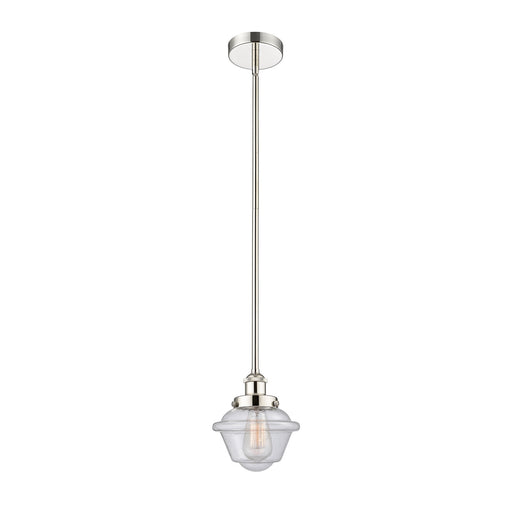 Innovations Oxford 7.25in 1-Light Mini Pendant | Traditional Polished Nickel Steel and Seedy Glass | Kitchen Island & Dining Room | Model 616-1SH-PN-G534