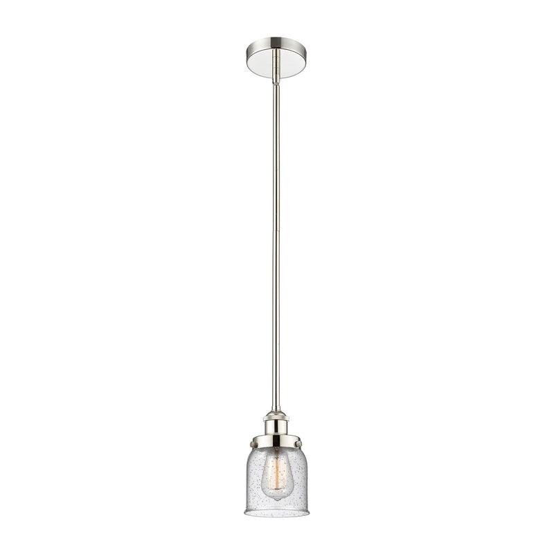 Innovations Bell 5in 1-Light Mini Pendant | Industrial Farmhouse Polished Nickel and Seedy Glass | Kitchen Island & Dining Room | 5 | Model 616-1SH-PN-G54