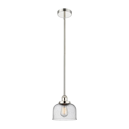 Innovations Bell 8in 1-Light Mini Pendant | Industrial Polished Nickel and Seedy Glass | Kitchen Island | 7.75 x 7.75 x 8.25 in | Model 616-1SH-PN-G74-LED