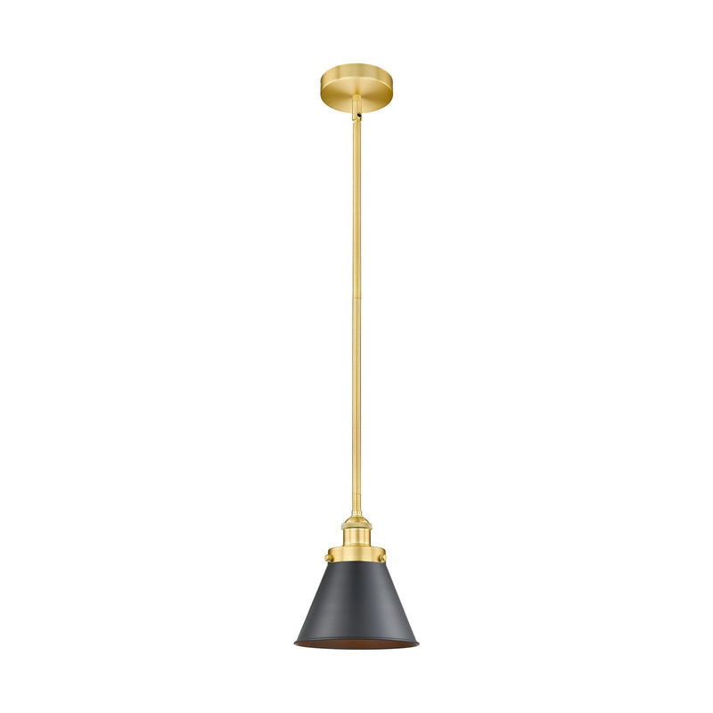 Innovations Appalachian 8in 1-Light Mini Pendant | Industrial Satin Gold Steel and Matte Black Metal | Kitchen Island & Dining | Model 616-1SH-SG-M13-BK