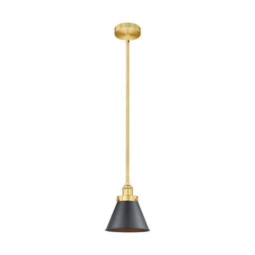 Innovations Appalachian 8in 1-Light Mini Pendant | Industrial Satin Gold Steel and Matte Black Metal | Kitchen Island & Dining | Model 616-1SH-SG-M13-BK