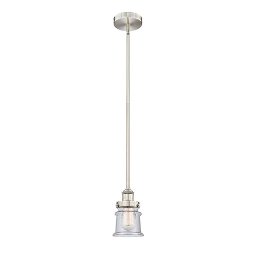 Innovations Canton 5.25in 1-Light Mini Pendant | Industrial Brushed Satin Nickel and Seedy Glass | Kitchen Island & Dining | Model 616-1SH-SN-G184S-LED