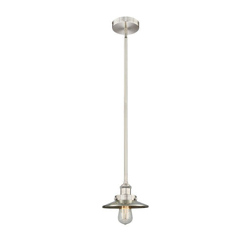 Innovations Edison 8in 1-Light Mini Pendant | Industrial Brushed Satin Nickel Steel and Brushed Satin Nickel Metal Shade | Model 616-1SH-SN-M2-LED