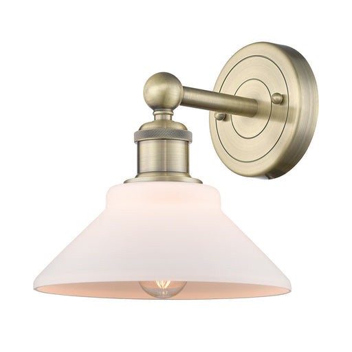 Innovations Orwell 1-Light Wall Sconce | Industrial Antique Brass Steel and Matte White Glass | Entryway & Hallway Accent Light | Model 616-1W-AB-G131