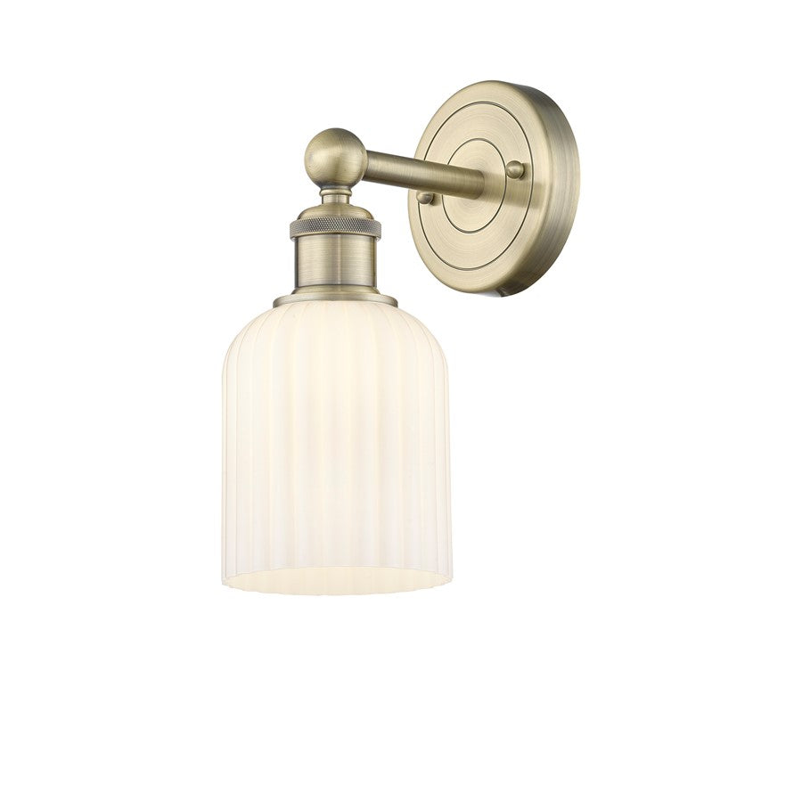 Innovations Edison Bridal Veil 1Lt 5" Sconce, AB/GW - 616-1W-AB-G559-5GWH