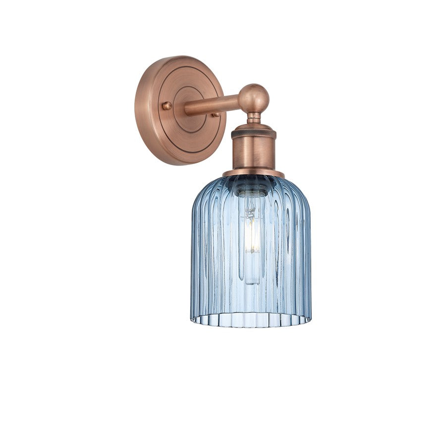 Innovations Edison Bridal Veil 1Lt 5" Sconce, Copper/Blue - 616-1W-AC-G559-5BL