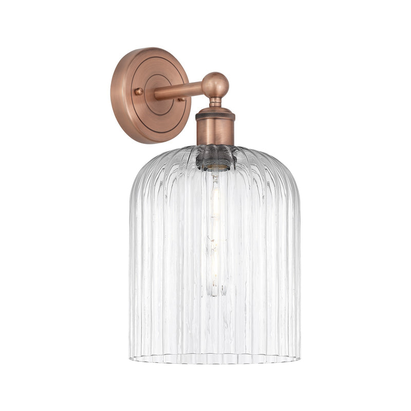 Innovations Bridal Veil 5in 1-Light Wall Sconce | Art Nouveau Antique Copper Steel and Clear Bridal Veil Glass | Bedroom & | Model 616-1W-AC-G559-8CL