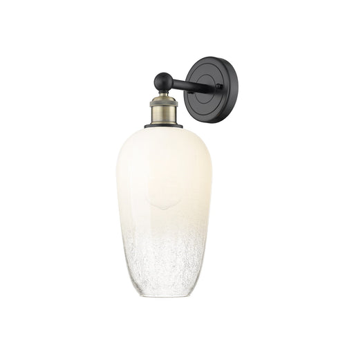 Innovations Brookhaven Flute 7in 1-Light Wall Sconce | Industrial Black Antique Brass and Opal Glass | Bathroom & Hallway | Model 616-1W-BAB-G484-7OP