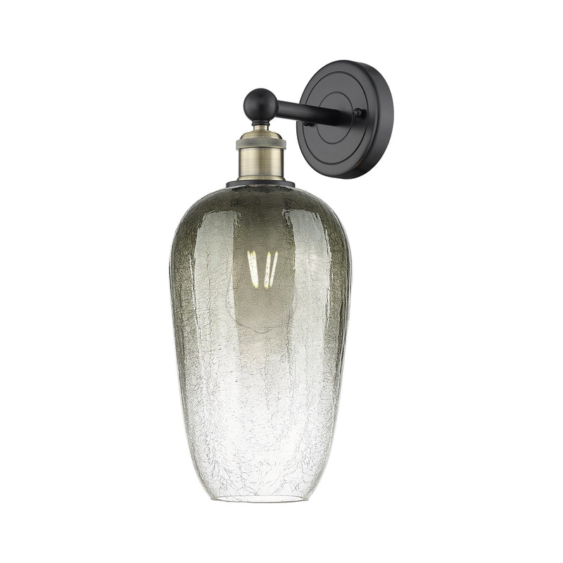 Innovations Brookhaven Flute 7in 1-Light Wall Sconce | Industrial Black Antique Brass and Slate Glass | Bathroom & Hallway | Model 616-1W-BAB-G484-7SL