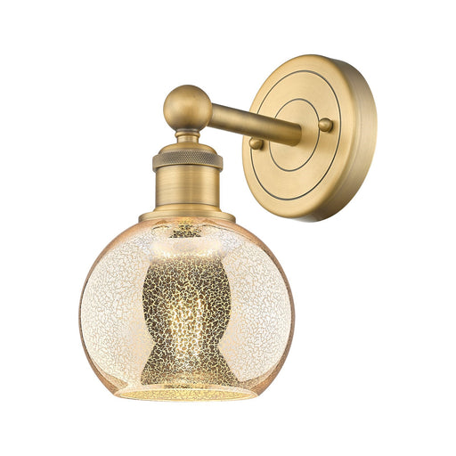 Innovations Athens 1-Light 6in Wall Sconce | Industrial Brushed Brass Steel and Mercury Glass | Bedroom & Hallway Accent Light | Model 616-1W-BB-G128-6