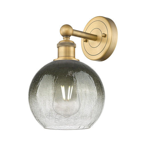 Innovations Brookhaven Globe 8in 1-Light Wall Sconce | Industrial Brushed Brass Steel and Slate Glass | Bathroom & Hallway | Model 616-1W-BB-G483-8SL