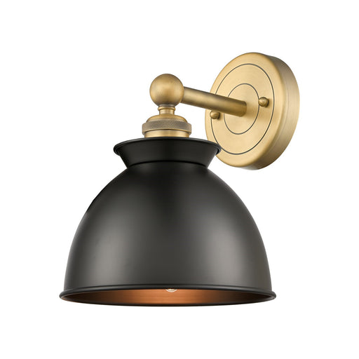 Innovations Adirondack 1-Light Wall Sconce | Industrial Farmhouse Brushed Brass and Matte Black Metal Shade | Entryway & Hallway | Model 616-1W-BB-M14-BK