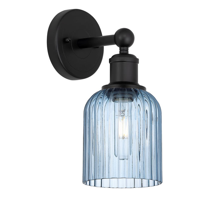 Innovations Edison Bridal Veil 1Lt 5" Sconce, Black/Blue - 616-1W-BK-G559-5BL
