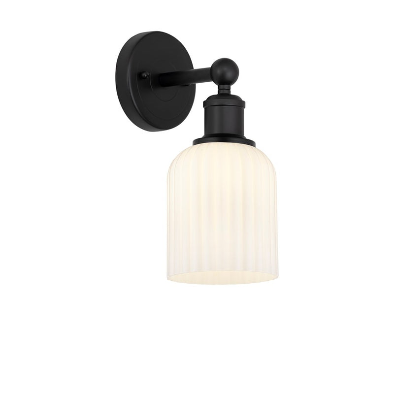 Innovations Edison Bridal Veil 1Lt 5" Sconce, BK/GW - 616-1W-BK-G559-5GWH