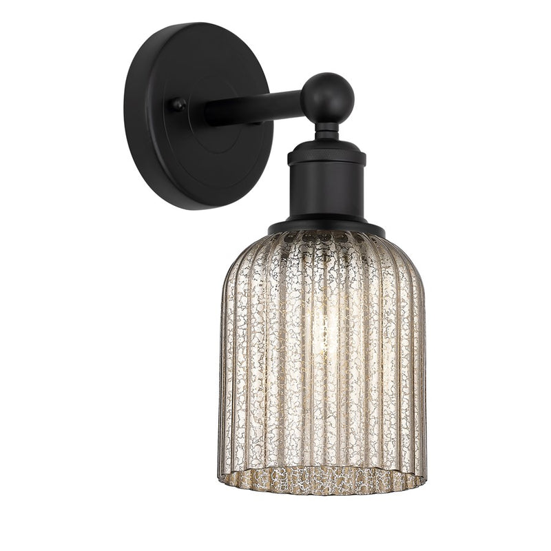 Innovations Edison Bridal Veil 1Lt 5" Sconce, Black/Mercury - 616-1W-BK-G559-5ME