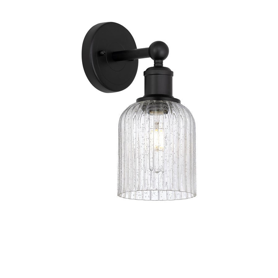 Innovations Edison Bridal Veil 1Lt 5" Sconce, Black/Seedy - 616-1W-BK-G559-5SDY