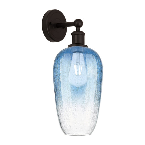 Innovations Brookhaven Flute 7in 1-Light Wall Sconce | Industrial Oil Rubbed Bronze Steel and Sapphire Blue Glass | Bathroom & | Model 616-1W-OB-G484-7SB
