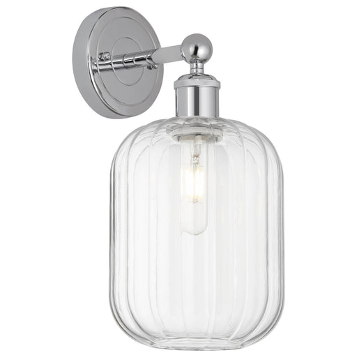 Innovations Preston Cylinder 7in 1-Light Wall Sconce | Industrial Modern Polished Chrome and Clear Glass | Hallway & Bathroom | Model 616-1W-PC-G460-7CL