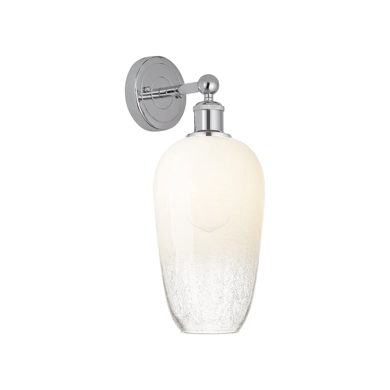 Innovations Brookhaven Flute 7in 1-Light Wall Sconce | Industrial Modern Polished Chrome and Opal Glass | Bathroom & Hallway | Model 616-1W-PC-G484-7OP