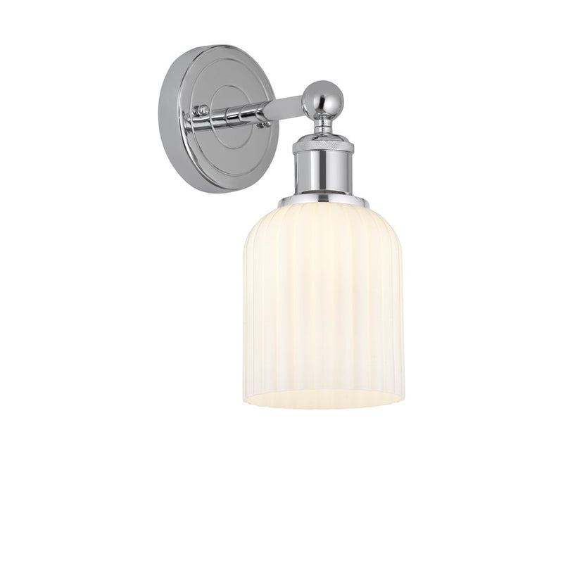 Innovations Edison Bridal Veil 1Lt 5" Sconce, CH/GW - 616-1W-PC-G559-5GWH