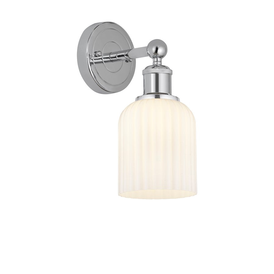 Innovations Edison Bridal Veil 1Lt 5" Sconce, CH/GW - 616-1W-PC-G559-5GWH