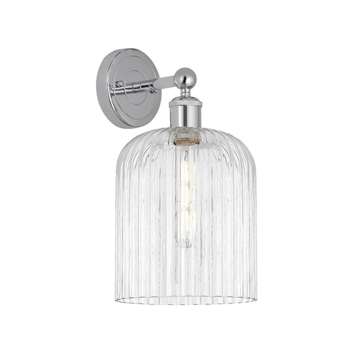 Innovations Bridal Veil 1-Light 5in Wall Sconce | Art Nouveau Polished Chrome and Clear Ribbed Glass | Bathroom & Hallway | Model 616-1W-PC-G559-8CL