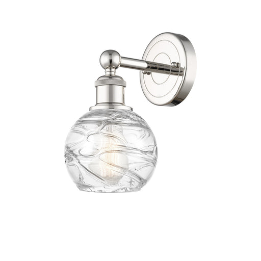 Innovations Athens Deco Swirl 6in 1-Light Wall Sconce | Industrial Polished Nickel and Clear Deco Swirl Glass | Bathroom & | Model 616-1W-PN-G1213-6CL