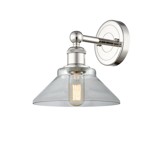 Innovations Orwell 8in 1-Light Wall Sconce | Industrial Polished Nickel and Clear Glass | Living Room & Hallway Accent | 8.38 x | Model 616-1W-PN-G132