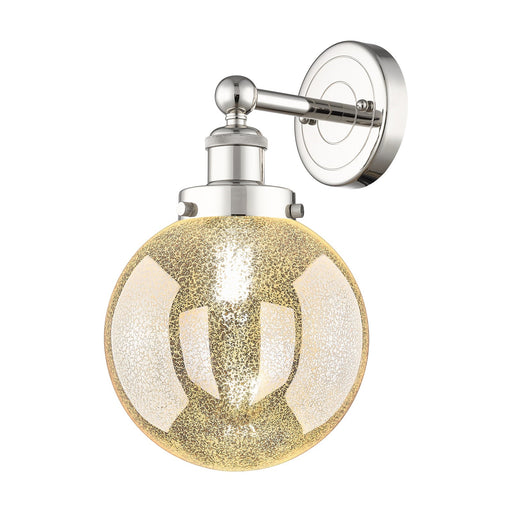 Innovations Beacon 8in 1-Light Wall Sconce | Industrial Polished Nickel Steel and Mercury Glass | Hallway & Bathroom Accent | 8 x | Model 616-1W-PN-G208-8