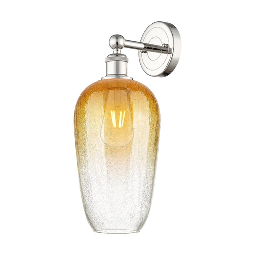 Innovations Brookhaven Flute 7in 1-Light Wall Sconce | Industrial Polished Nickel and Amber Glass | Bathroom & Hallway Accent | Model 616-1W-PN-G484-7AM