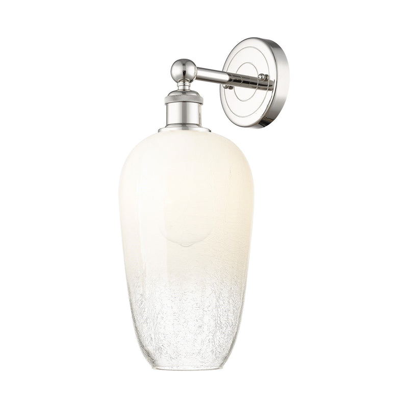 Innovations Brookhaven Flute 7in 1-Light Wall Sconce | Industrial Polished Nickel Steel and Opal Glass | Bathroom & Hallway | Model 616-1W-PN-G484-7OP