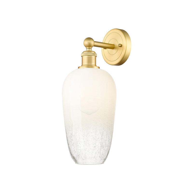 Innovations Brookhaven Flute 7in 1-Light Wall Sconce | Industrial Satin Gold Steel and Opal Glass | Living Room & Hallway | Model 616-1W-SG-G484-7OP