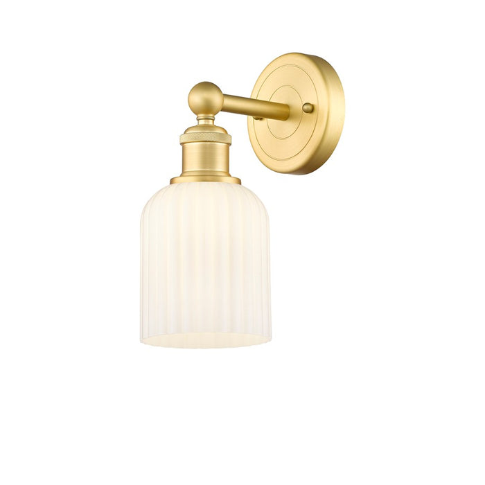 Innovations Edison Bridal Veil 1Lt 5" Sconce, GD/GW - 616-1W-SG-G559-5GWH